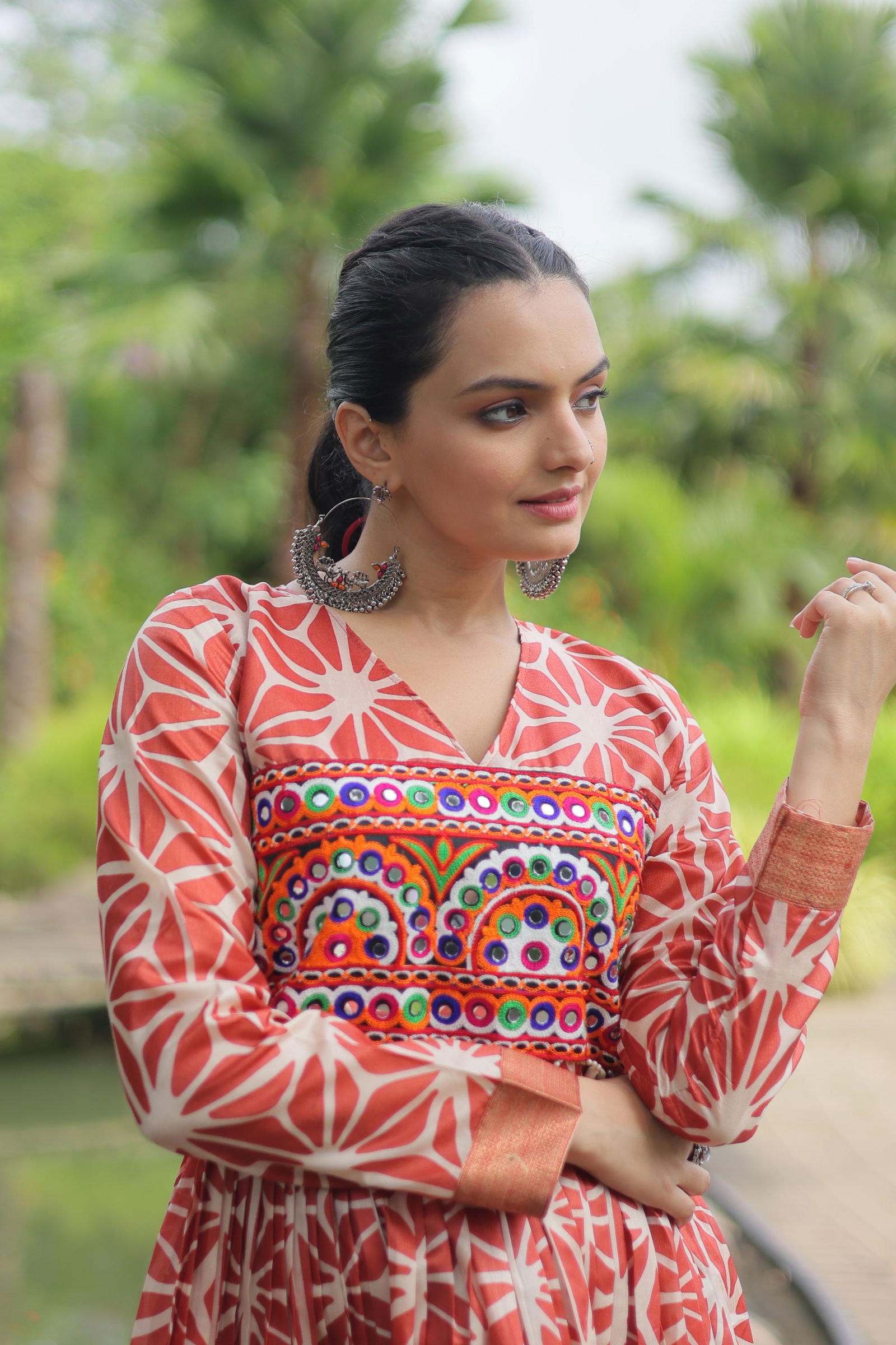 KA 1131 Art silk With Kutchi Gamthi Work Navaratri Kurtis Wholesale Shop In Surat